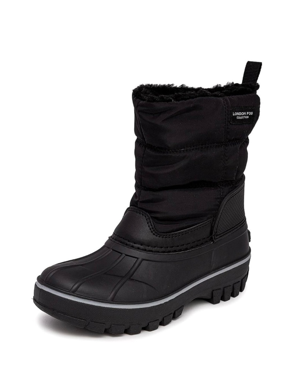 London Fog Collection Kids Jett2 Y Black Pull-On Snow Boots Sz 6 (big kids)